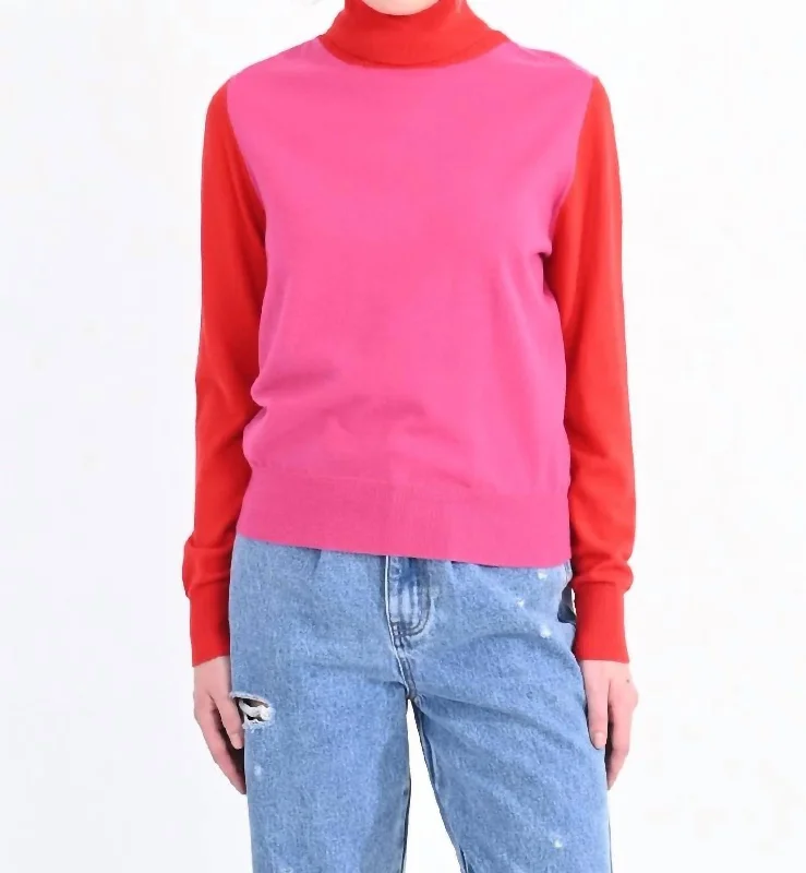 Light Comfort Living Out Loud Sweater In Pink/red