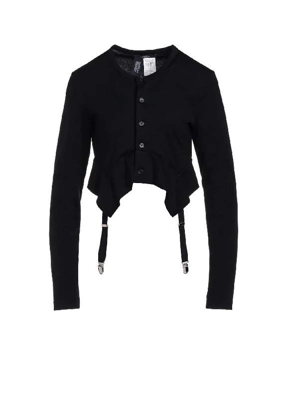 Layered Style SINGLE JERSEY CARDIGAN WITH SUSPENDERS
