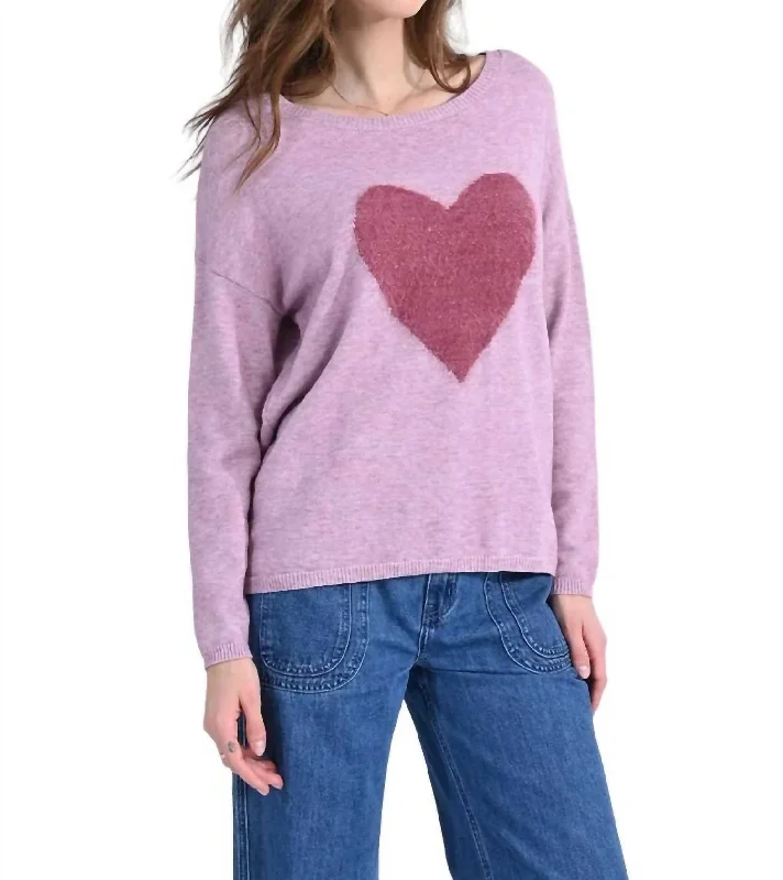 Elegant Wear Love Is Calling Sweater In Mauve