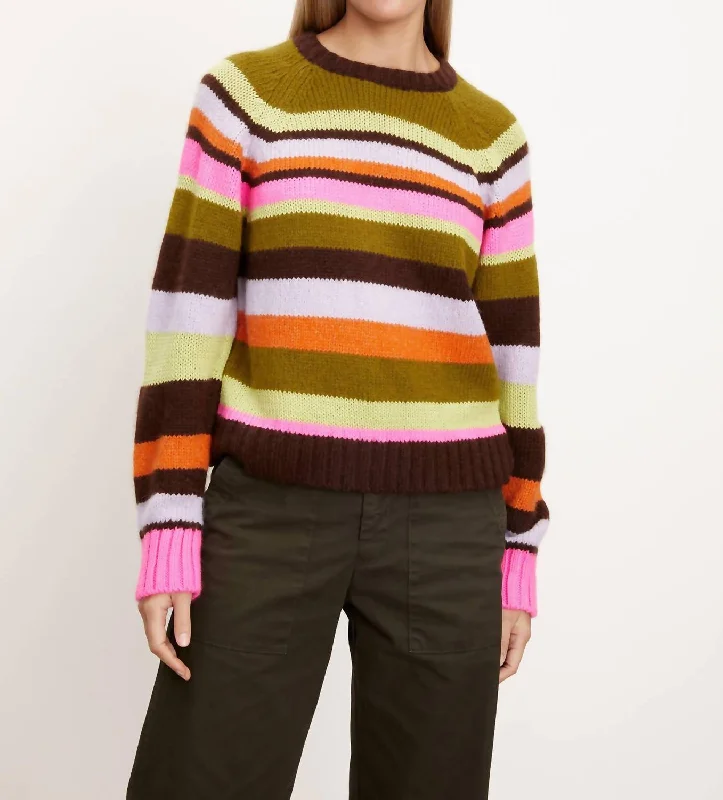 Easy Style Nessie Crew Sweater In Multi