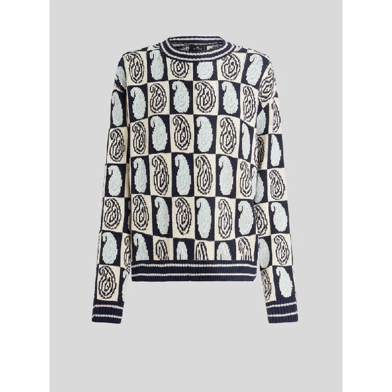 Fresh Comfort Paisley Pattern Jacquard Sweater