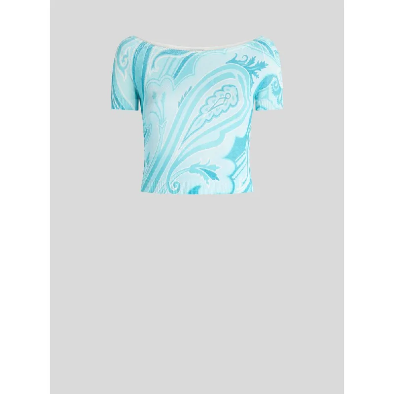 Minimal Comfort Paisley Pattern Knit Top