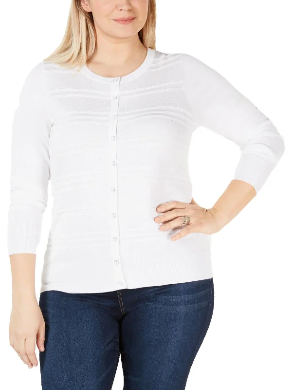 Design Must-have Plus Womens Layering Textured Cardigan Sweater