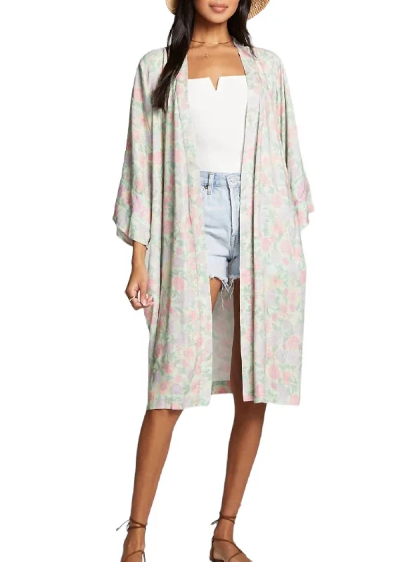 Smart Comfort Polly Kimono In Key Lime Green