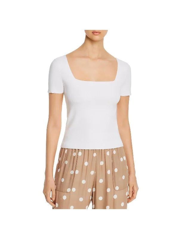 Trends Sarah Womens Ribbed Square Neck Sweater