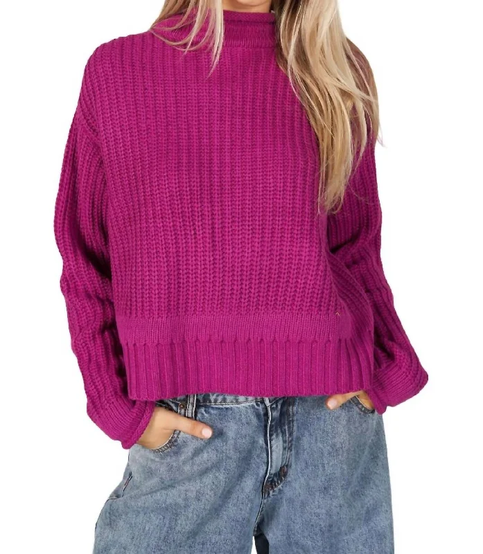 Stylish Comfort Sipping Sangria Sweater In Magenta