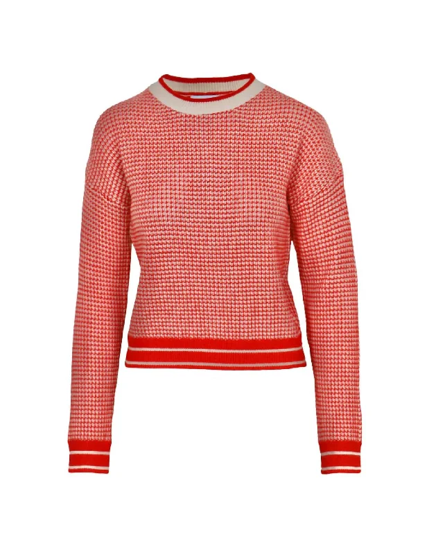 Casual Chic Wear Teya Knit Top In Red/orange