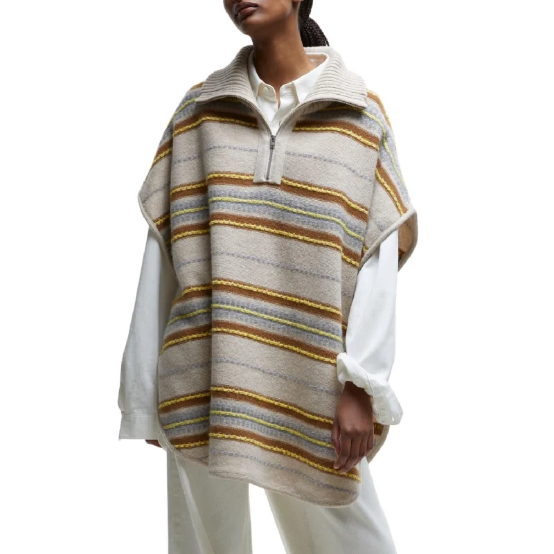 Easy Fashion Turtleneck Poncho In Nude