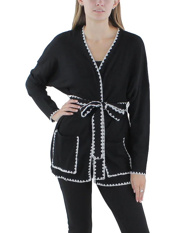 Cozy Dress Womens Knit Belted Duster Sweater
