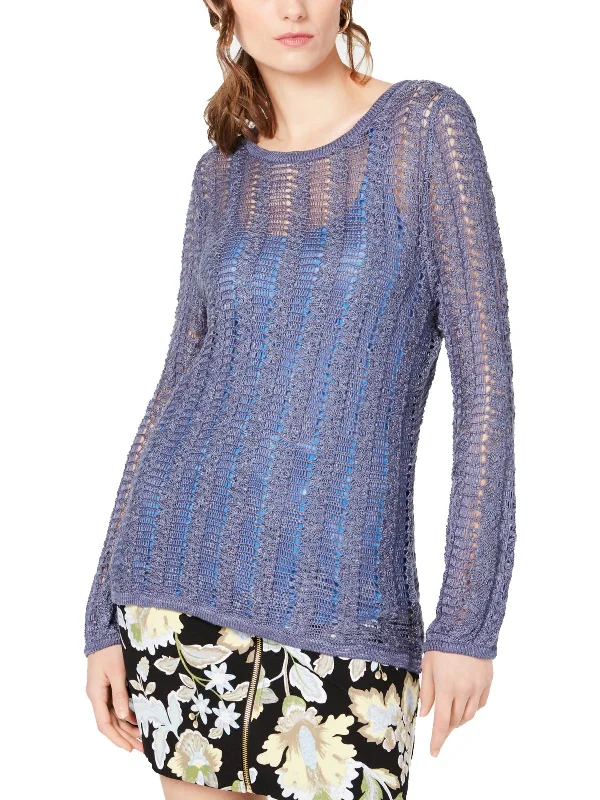 Breathable Style Womens Knit Sheer Sweater