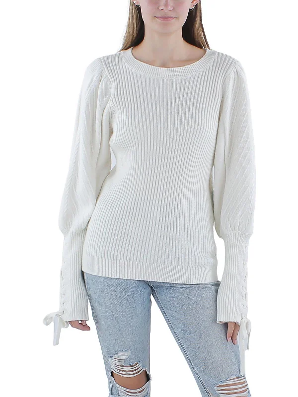 Chic Outfits Womens Ribbed Knit Crew Neck Pullover Sweater