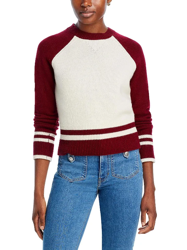 Easy Style Womens Stripes Mock Neck Pullover Sweater