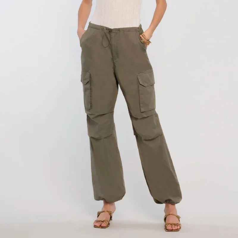 Comfy Chic Annelise Pants In Army Green