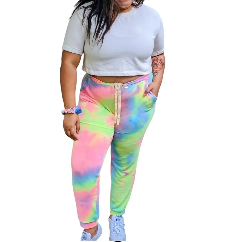 Lounge Chic Babe Tie Dye Joggers In Multicolor