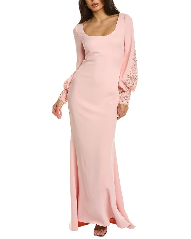Chic Outfits Badgley Mischka Lace Sleeve Gown