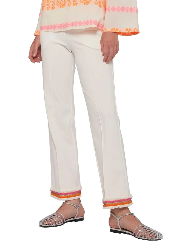 Casual Elegance Carole Knit Trouser In White