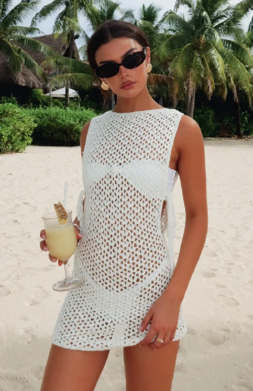 Light Comfort Checking My Messages Mini Dress Off White
