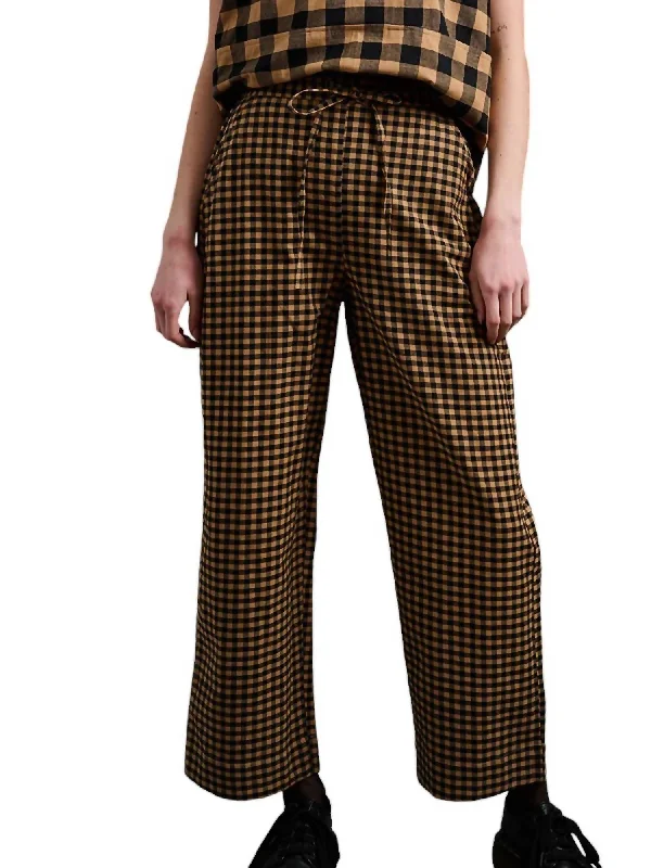 Chic Lounge Emmy Wide Leg Pants In Black/tan