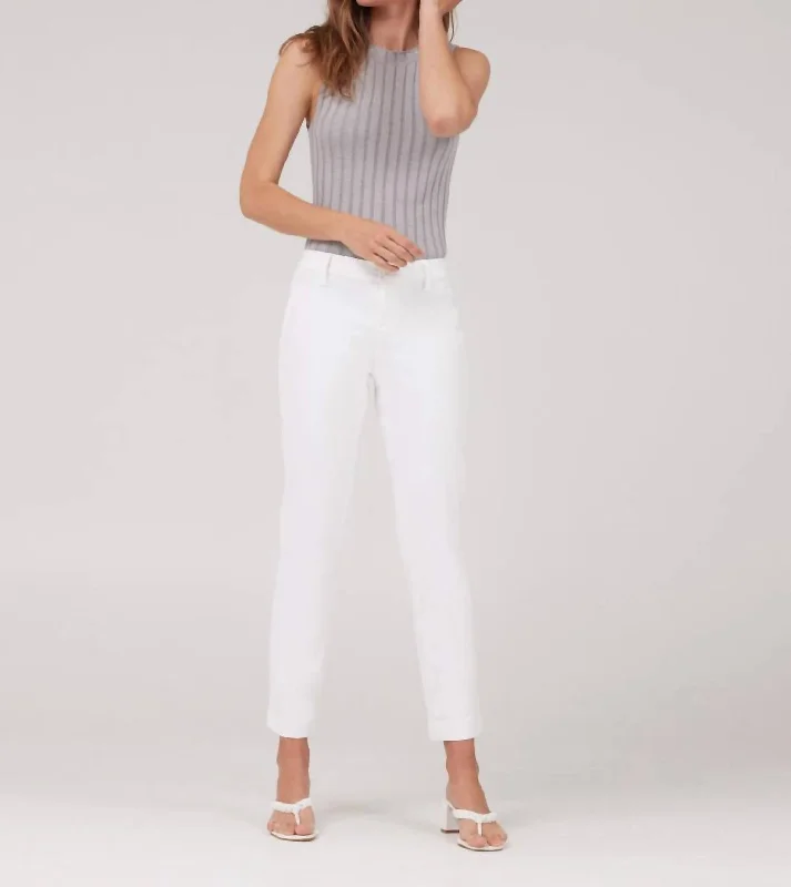 Breathable Style Erica Slim Chino Pants In White