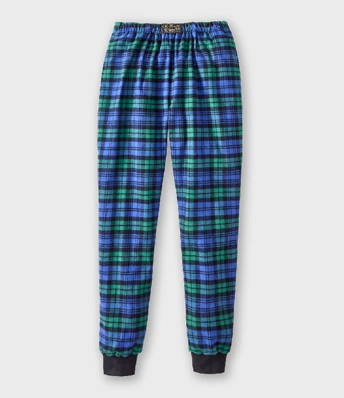 Elegant Comfort Flannel Jogger Pants - Black Watch
