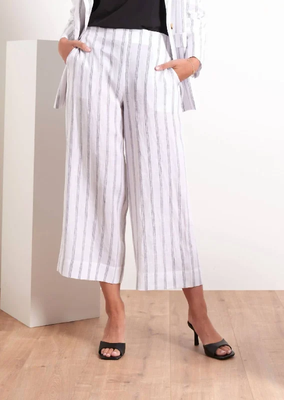 Lounge Wear It's Only Natural Pant In White Linear