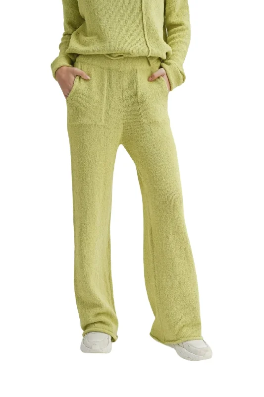 Fashionable Ease Just Sweater Pants In Lemon Grass