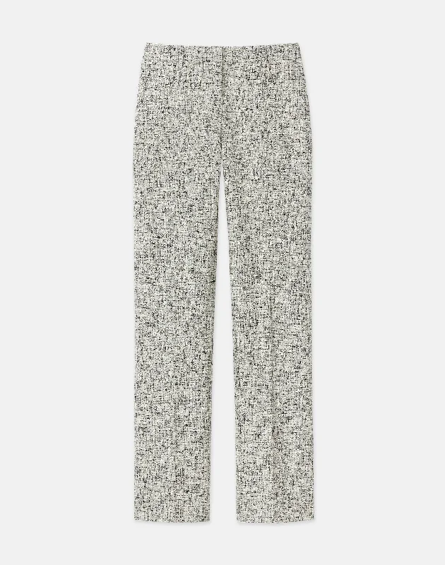 Summer Comfort Linen-Cotton Boucl?? Tweed Gates Pant