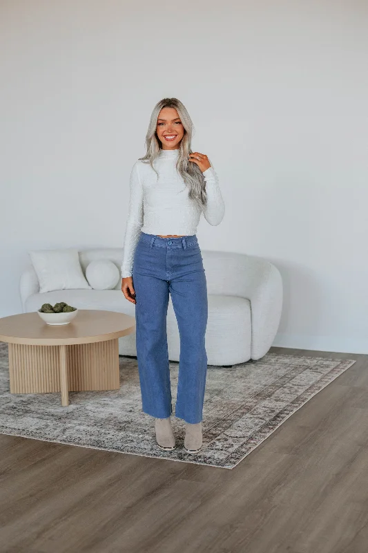 Soft Wear Linsley Wide Leg Pants - Slate Blue