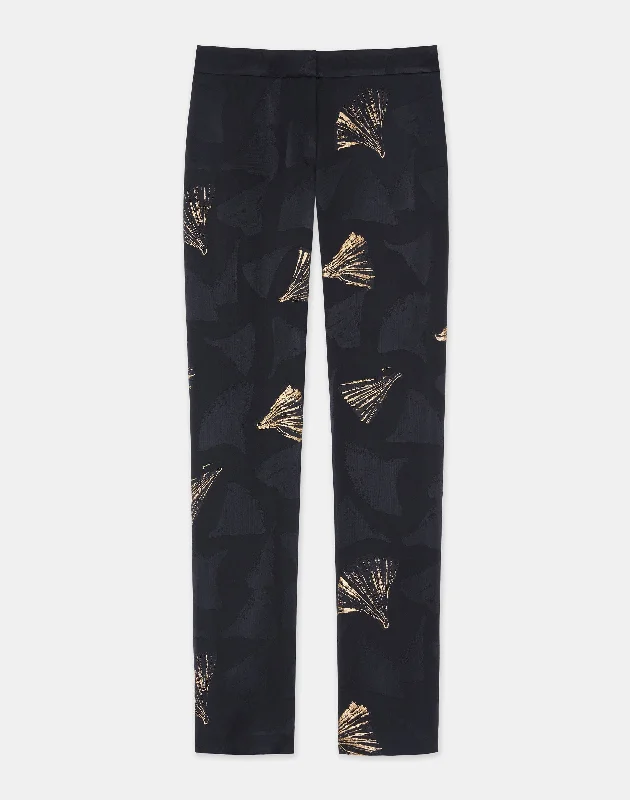 Soft Fabrics Metallic Leafed Pages Jacquard Barrow Pant