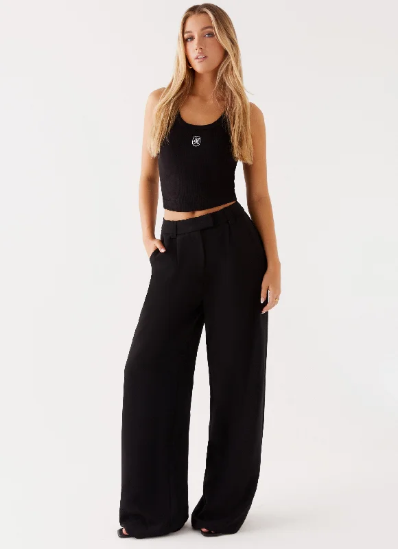 Easy Chic Midnight City Suit Pants - Black