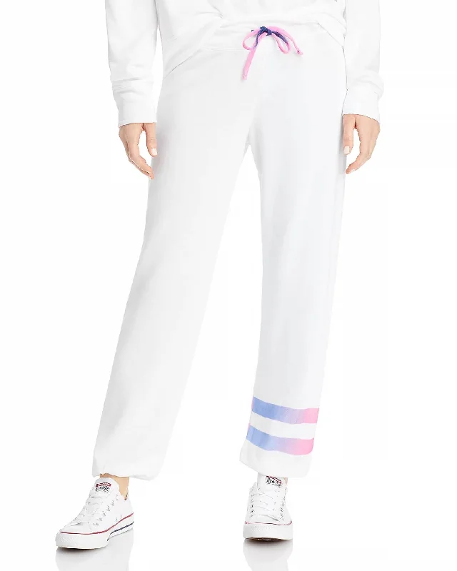 Exclusive Customization Ombré Stripe Sweatpants In White Ombré Pink Stripe