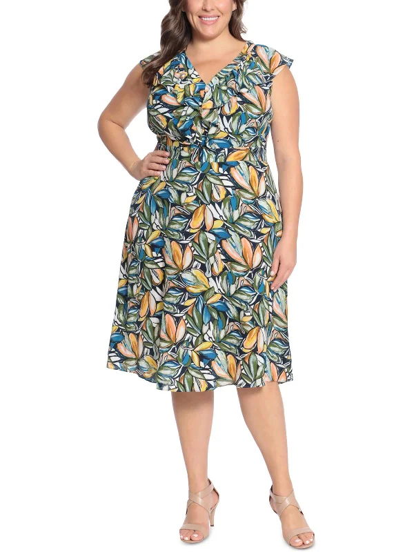 Energy Plan Plus Womens Ruffled Long Maxi Dress