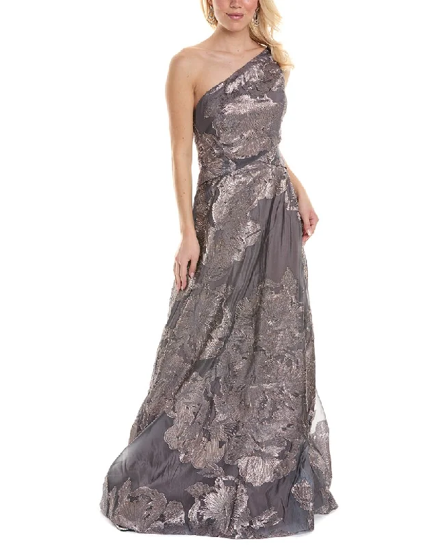 Cozy Sweaters Rene Ruiz One-Shoulder Fil Coupe A-Line Gown