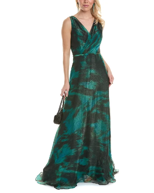 Soft Style Rene Ruiz V-Neck Chiffon A-Line Gown