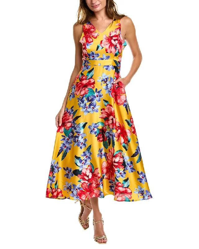 Soft Clothing Tahari ASL Floral Midi Dress