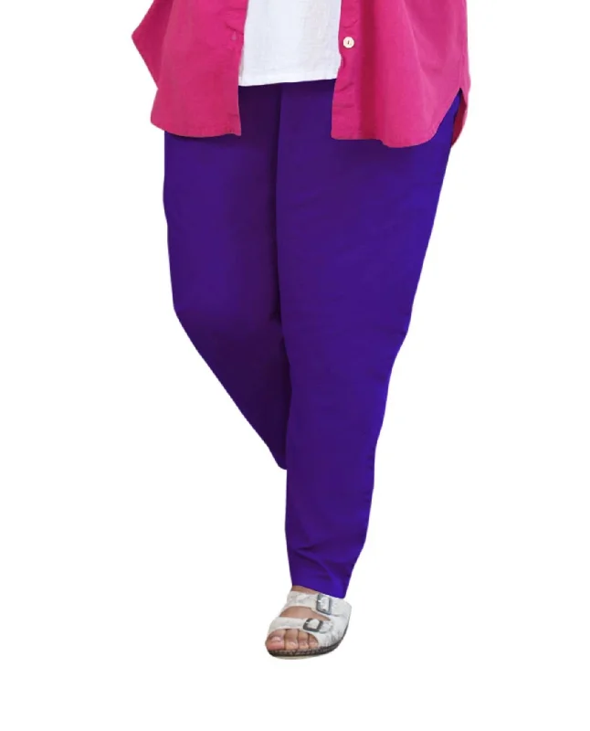 Versatile Style Tailored Stretch Twill Pants - Plus Size In Acai