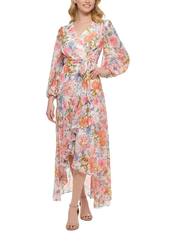 Urban Comfort Womens Floral Print Maxi Wrap Dress