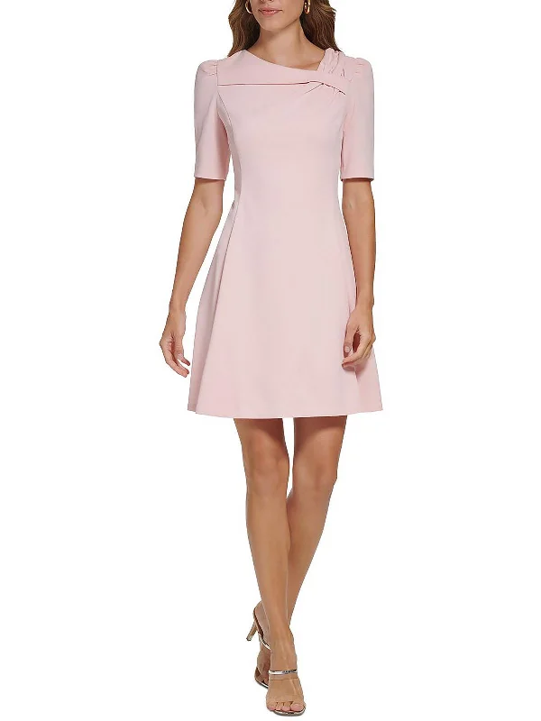 Fashion Comfort Womens Knit Foldover Fit & Flare Dress