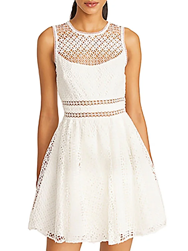Soft Touch Womens Lace Mini Fit & Flare Dress
