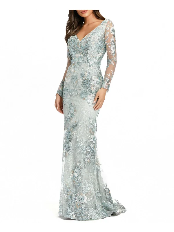 Elegant Comfort Womens Sequined Maxi Evening Dress