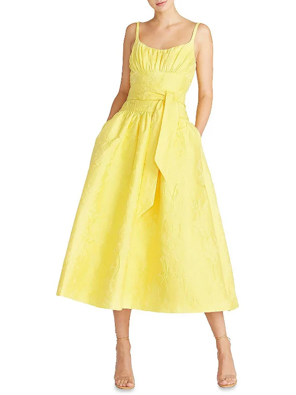 Minimal Comfort Womens Textured Ruched Fit & Flare Dress