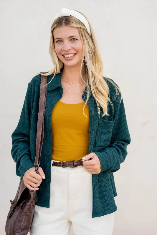 Versatile Wear Braided Single Pocket Shacket