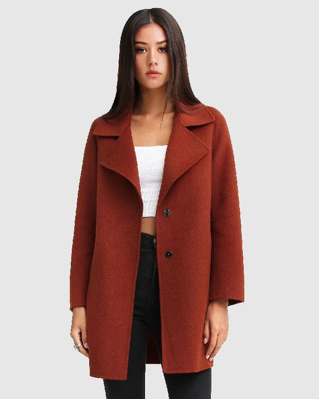 Warm Wear Ex-Boyfriend Wool Blend Oversized Jacket - Caramel