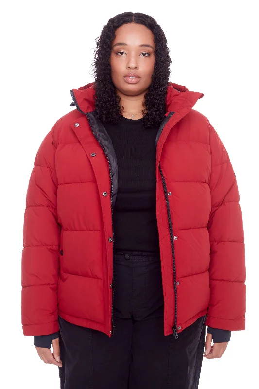 Cozy Chic FORILLON PLUS | WOMEN'S VEGAN DOWN (RECYCLED) SHORT QUILTED PUFFER JACKET (PLUS SIZE)