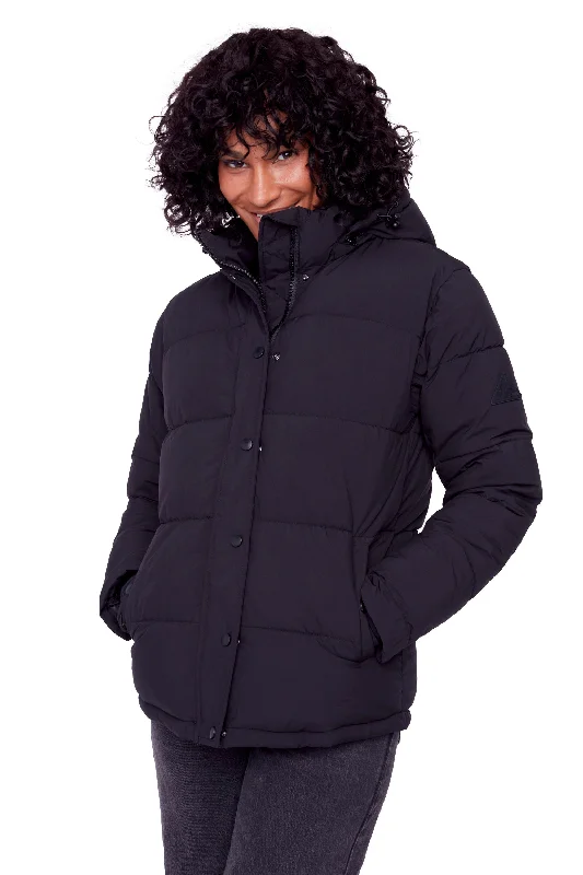 Lounge Chic FORILLON | WOMEN'S VEGAN DOWN (RECYCLED) SHORT QUILTED PUFFER JACKET