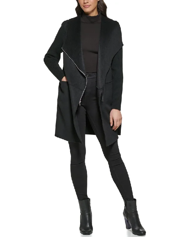 Sports Style Kenneth Cole Double Face Wool-Blend Coat