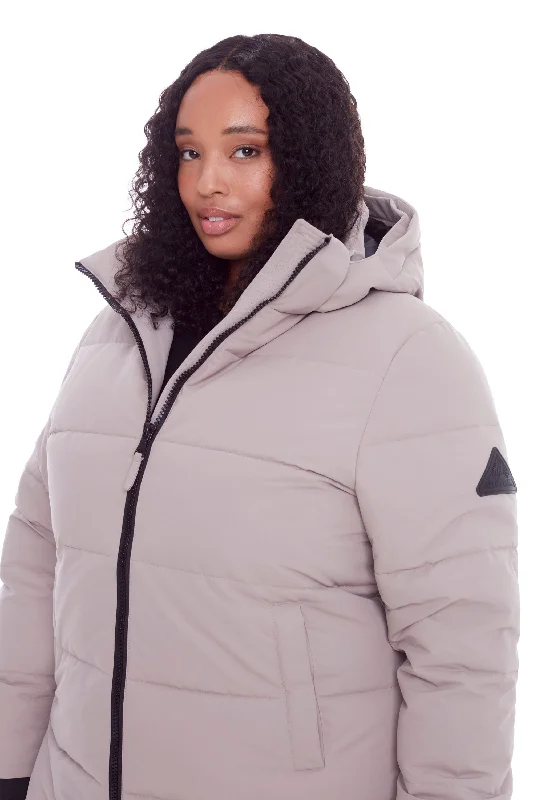 Modern Comfort KLUANE PLUS | WOMEN'S VEGAN DOWN (RECYCLED) ULTRA LONG LENGTH PARKA (PLUS SIZE)