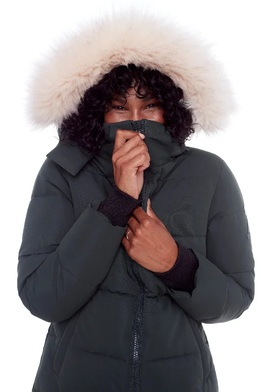 Soft Style KLUANE | WOMEN'S VEGAN DOWN (RECYCLED) ULTRA LONG LENGTH PARKA
