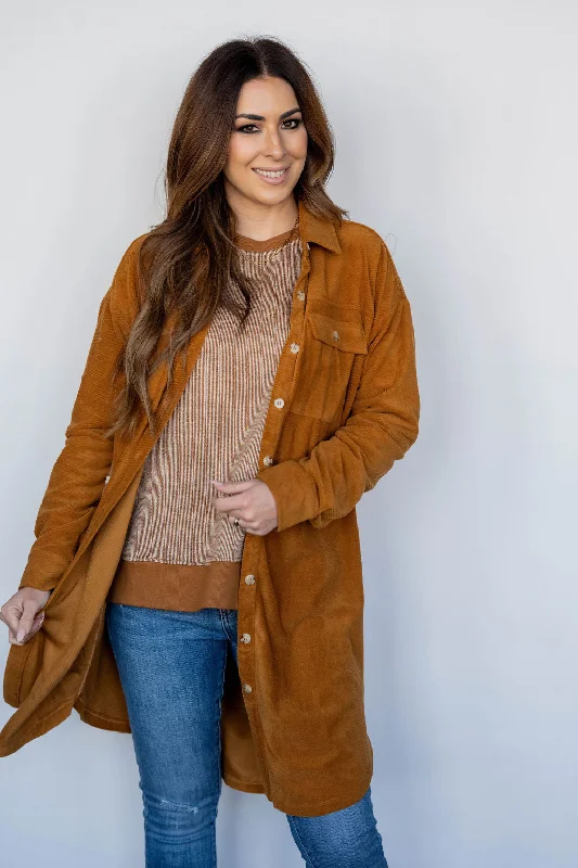 Soft Wear Lightly Ribbed Tunic Shacket