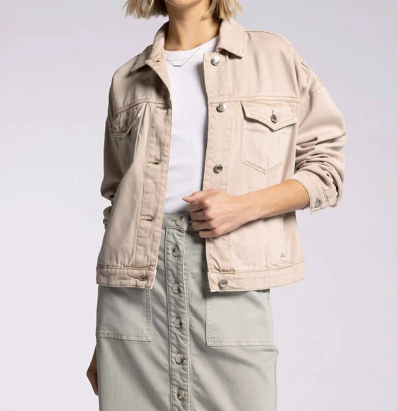 Summer Comfort Magnolia Denim Jacket In Taupe